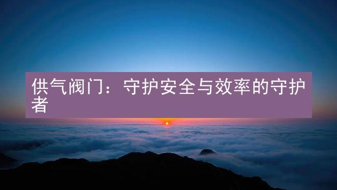 供气阀门：守护安全与效率的守护者