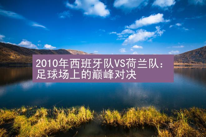 2010年西班牙队VS荷兰队：足球场上的巅峰对决